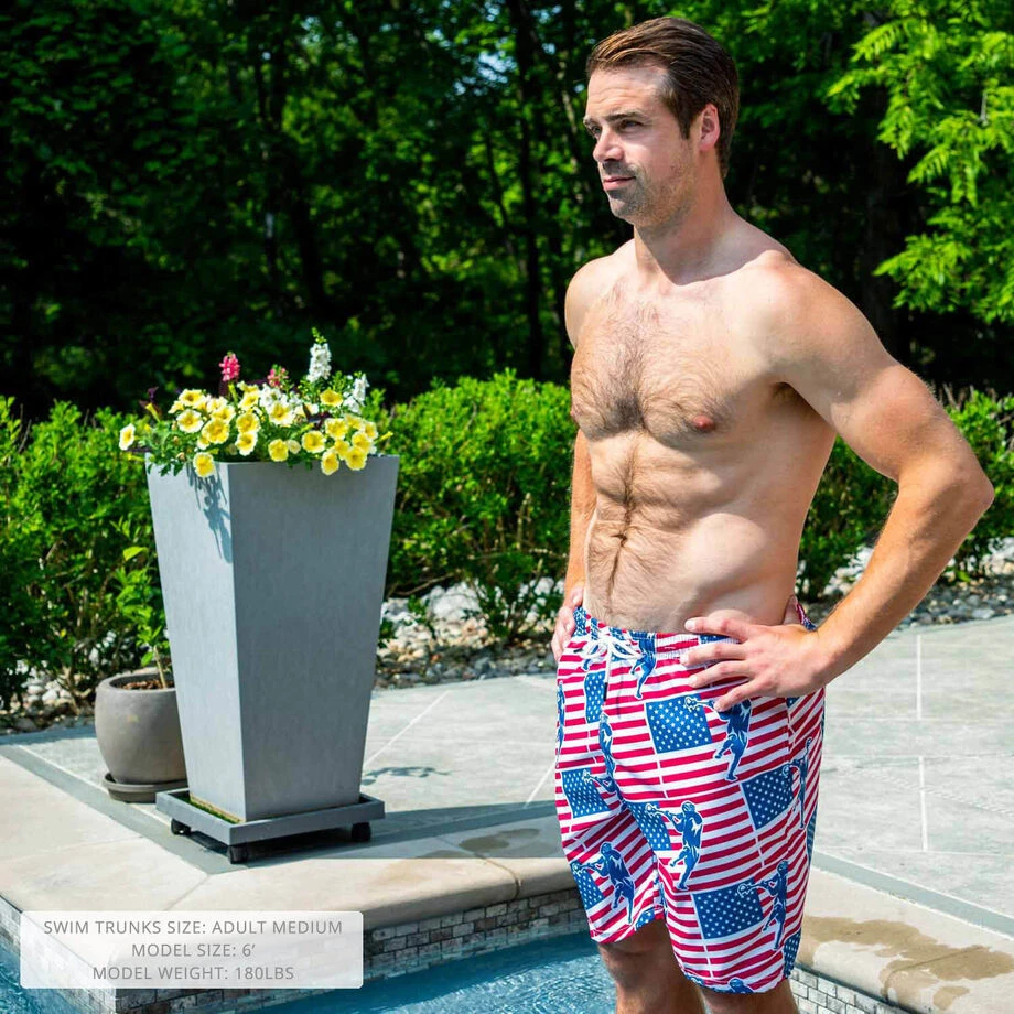 Guys Lacrosse Swim Trunks - Patriotic 4 Guys Lacrosse Swim Trunks - Patriotic - Image 2