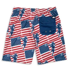 Guys Lacrosse Swim Trunks - Patriotic 11 Guys Lacrosse Swim Trunks - Patriotic -Sport Gift Store lx 12959 BACK