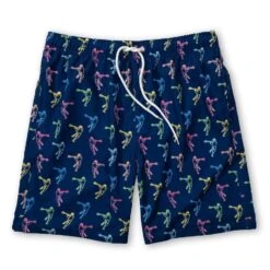 Guys Lacrosse Swim Trunks - Neon Lights - V1
