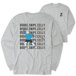 Guys Lacrosse Tshirt Long Sleeve - Dodge Snipe Celly (Back Design)