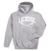 Guys Lacrosse Hooded Sweatshirt - Crossed Sticks -Sport Gift Store lx8351 3346 GRAY 1
