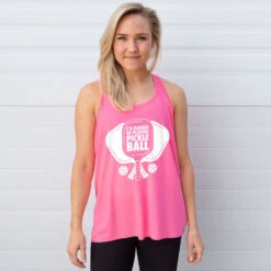Pickleball Flowy Racerback Tank Top - I'd Rather Be Playing Pickleball 9 Pickleball Flowy Racerback Tank Top - I'd Rather Be Playing Pickleball -Sport Gift Store pb 00035 PINK MODELCTS