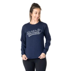 Pickleball Tshirt Long Sleeve - Kind Of A Big Dill -Sport Gift Store pb 00039 NAVY FEMALE