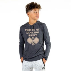 Pickleball Men's Lightweight Hoodie - This Is My Dinking Shirt -Sport Gift Store pb 00056 GRAY MALE