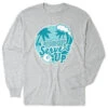 Pickleball Tshirt Long Sleeve - Serve's Up -Sport Gift Store pb 00071 GRAY MAIN