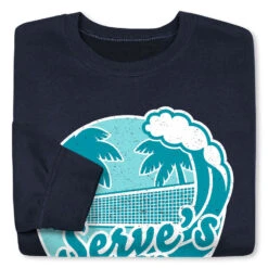 Pickleball Crewneck Sweatshirt - Serve's Up 11 Pickleball Crewneck Sweatshirt - Serve's Up -Sport Gift Store pb 00079 NAVY FOLD