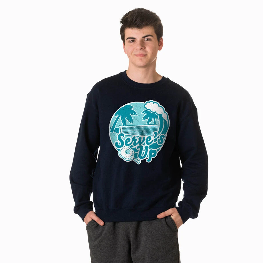 Pickleball Crewneck Sweatshirt - Serve's Up 4 Pickleball Crewneck Sweatshirt - Serve's Up - Image 2