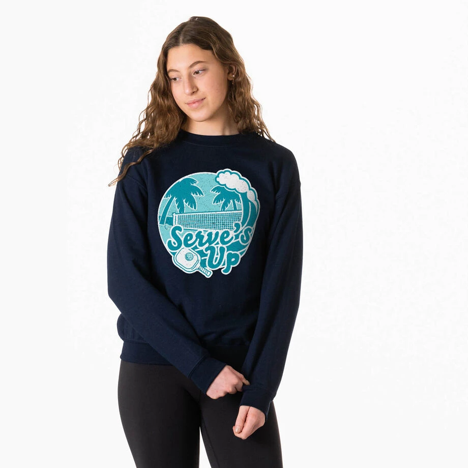 Pickleball Crewneck Sweatshirt - Serve's Up 5 Pickleball Crewneck Sweatshirt - Serve's Up - Image 3