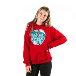 Pickleball Hooded Sweatshirt - Serve's Up -Sport Gift Store pb 00080 RED GIRLS