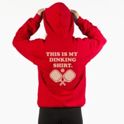 Pickleball Hooded Sweatshirt - This Is My Dinking Shirt (Back Design) -Sport Gift Store pb 00097 RED FEMALE BACK