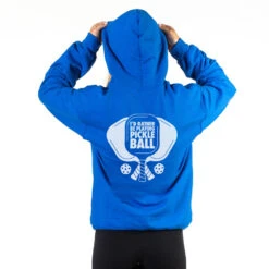 Pickleball Hooded Sweatshirt - I'd Rather Be Playing Pickleball (Back Design) 9 Pickleball Hooded Sweatshirt - I'd Rather Be Playing Pickleball (Back Design) -Sport Gift Store pb 00098 ROYAL FEMALE BACK
