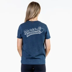 Pickleball Short Sleeve T-Shirt - Kind Of A Big Dill (Back Design) -Sport Gift Store pb 00109 NAVY FEMALE BACK