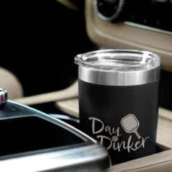 Pickleball 20 Oz. Double Insulated Tumbler - Day Dinker -Sport Gift Store pb 00119 BLACK CAR