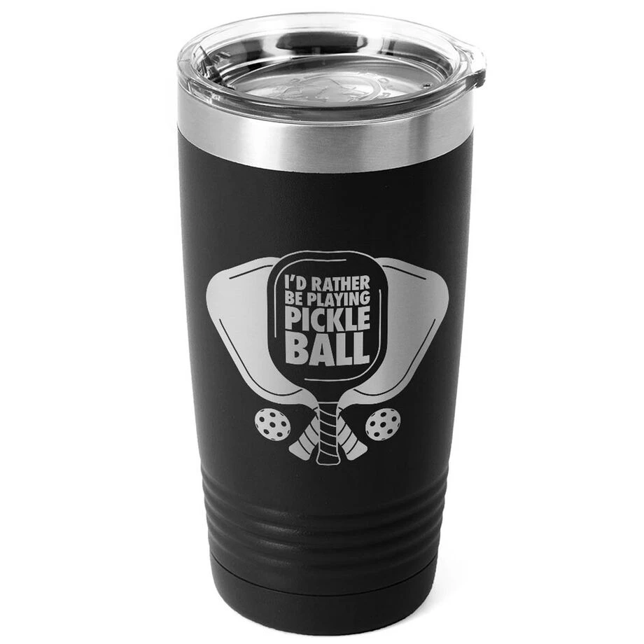 Pickleball 20 Oz. Double Insulated Tumbler - I'd Rather Be Playing Pickleball 3 Pickleball 20 Oz. Double Insulated Tumbler - I'd Rather Be Playing Pickleball