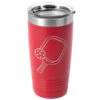 Pickleball 20 Oz. Double Insulated Tumbler - Paddle And Ball -Sport Gift Store pb 00123 RED Main