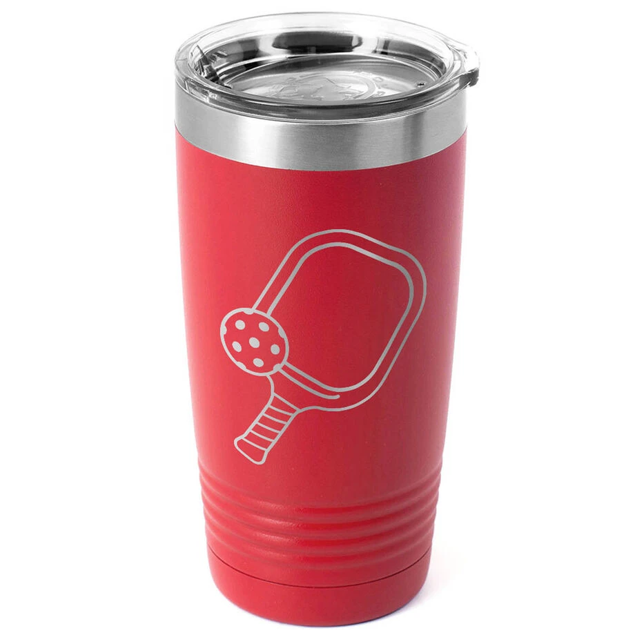 Pickleball 20 Oz. Double Insulated Tumbler - Paddle And Ball 3 Pickleball 20 Oz. Double Insulated Tumbler - Paddle And Ball