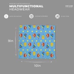 Pickleball Multifunctional Headwear - Dink Shot RokBAND -Sport Gift Store pb 00132 LIGHTBLUE DETAIL SMALL