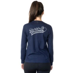 Pickleball Tshirt Long Sleeve - Kind Of A Big Dill (Back Design) -Sport Gift Store pb 00157 NAVY FEMALE