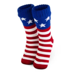 Patriotic Slipper Socks With Sherpa Lining -Sport Gift Store py 01720