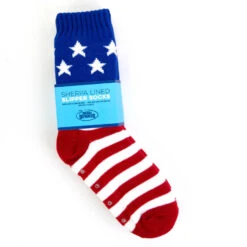 Patriotic Slipper Socks With Sherpa Lining -Sport Gift Store py 01720 PACKAGING
