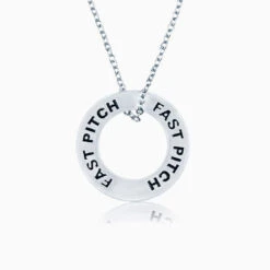 Softball (Fast Pitch) Message Ring Necklace