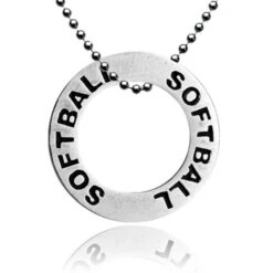 Softball Message Ring Necklace -Sport Gift Store sb 00172 5