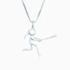 Silver Softball Girl (Stick Figure) Necklace -Sport Gift Store sb 00240 2