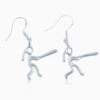 Silver Softball Girl (Stick Figure) Earrings -Sport Gift Store sb 00249 2