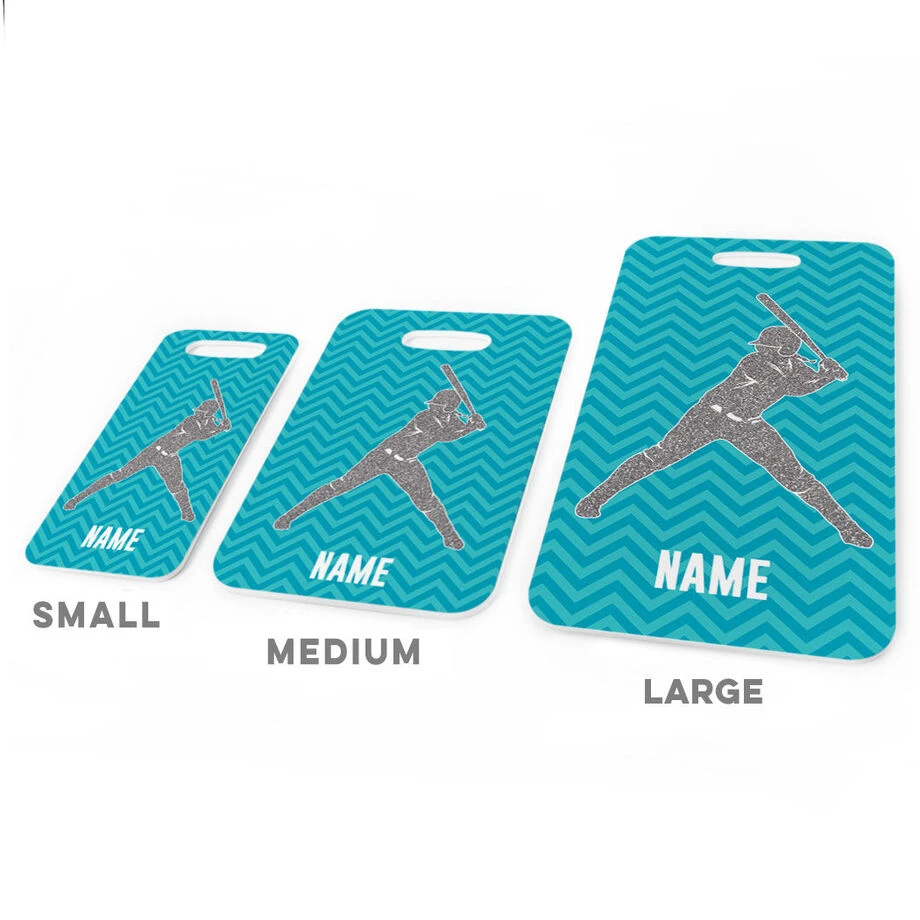 Softball Bag/Luggage Tag - Personalized Faux Glitter Chevron Pattern 5 Softball Bag/Luggage Tag - Personalized Faux Glitter Chevron Pattern - Image 3
