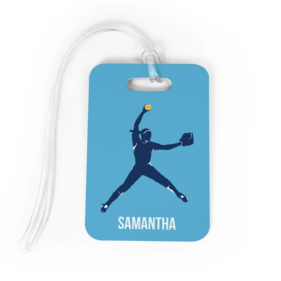 Softball Bag/Luggage Tag - Personalized Softball Pitcher 3 Softball Bag/Luggage Tag - Personalized Softball Pitcher