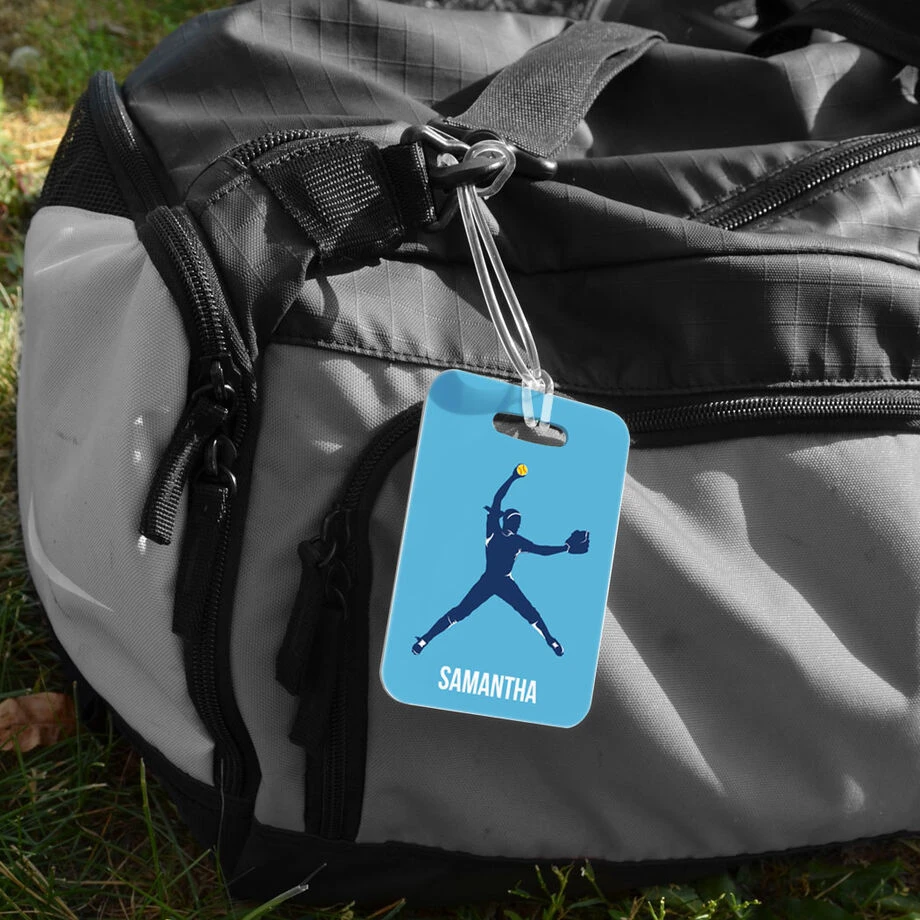 Softball Bag/Luggage Tag - Personalized Softball Pitcher 4 Softball Bag/Luggage Tag - Personalized Softball Pitcher - Image 2