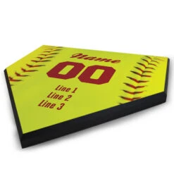 Softball Personalized Softball Stitches Home Plate Plaque -Sport Gift Store sb 02465 ANGLE