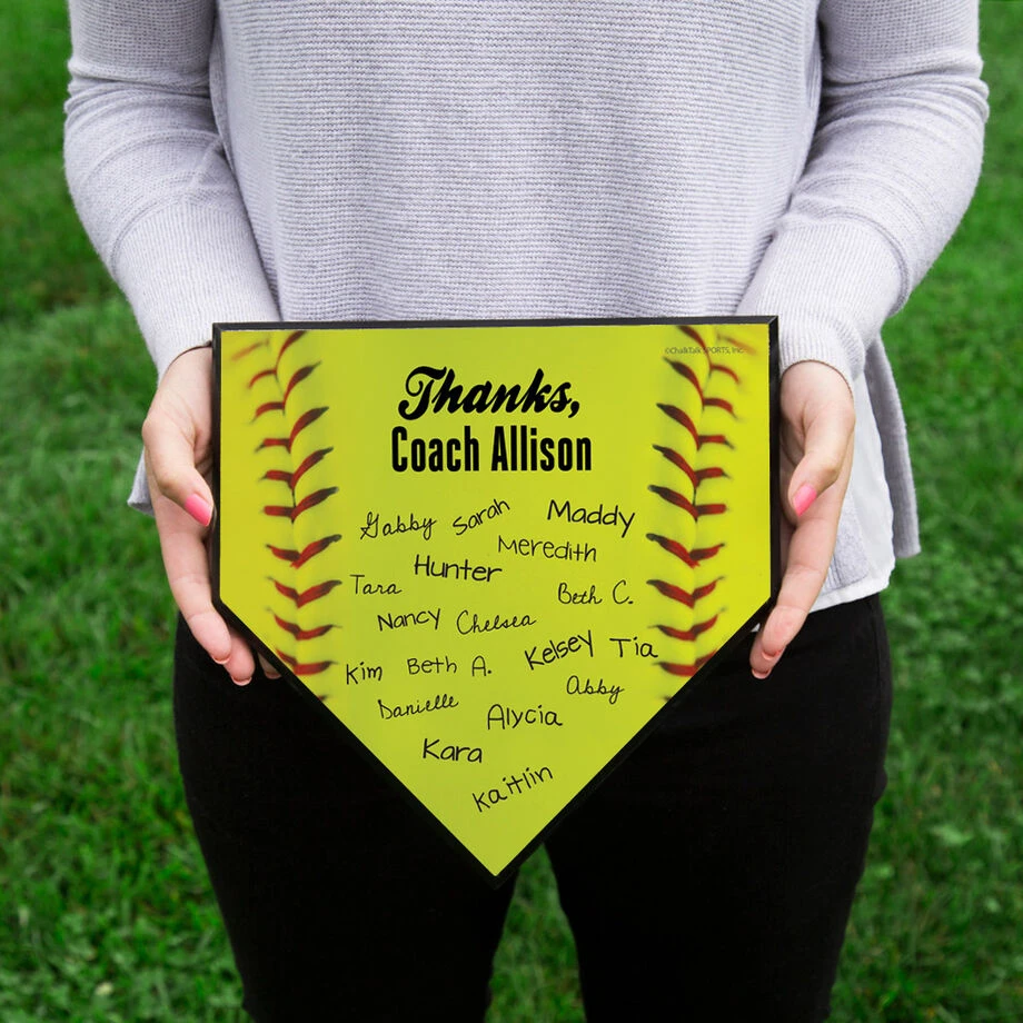 Softball Personalized Thanks Coach Home Plate Plaque 5 Softball Personalized Thanks Coach Home Plate Plaque - Image 3