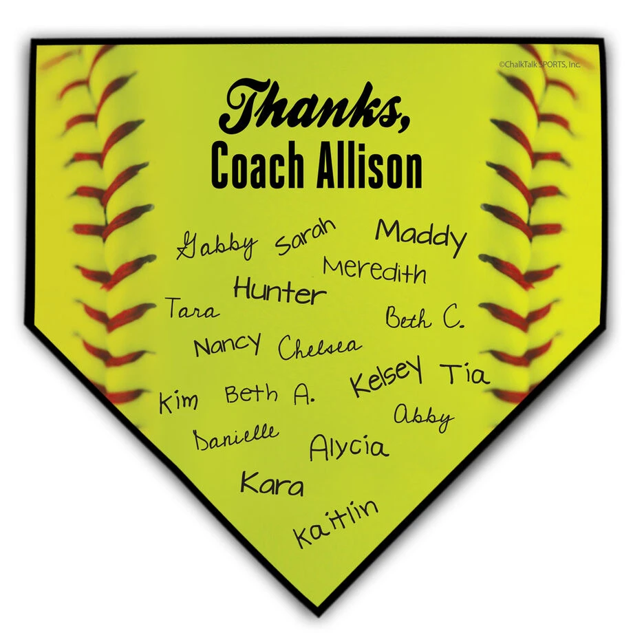 Softball Personalized Thanks Coach Home Plate Plaque 3 Softball Personalized Thanks Coach Home Plate Plaque