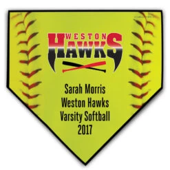 Softball Your Logo Home Plate Plaque