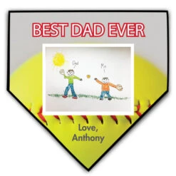 Softball Home Plate Plaque Your Artwork With Softball Background