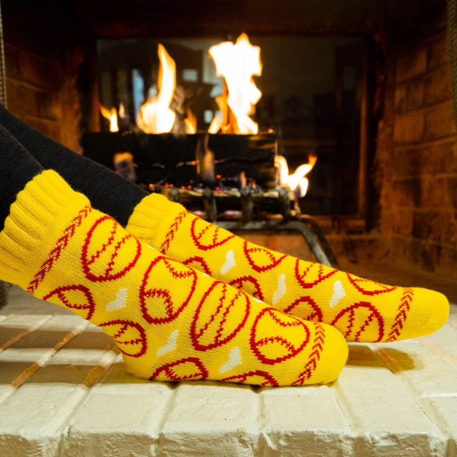 Softball Slipper Socks With Sherpa Lining 5 Softball Slipper Socks With Sherpa Lining - Image 3