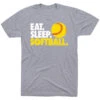 Softball T-Shirt Short Sleeve Eat. Sleep. Softball. -Sport Gift Store sb 03000 GRAY FLAT