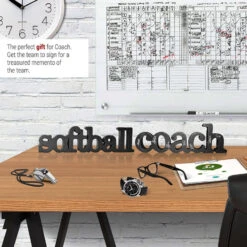 Softball Coach Wood Words Ready To Autograph -Sport Gift Store sb 03035 4 1