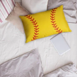 Softball Pillowcase - Close Up Stitches -Sport Gift Store sb 03061 LIFESTYLE