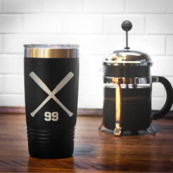 Softball 20 Oz. Double Insulated Tumbler - Personalized Crossed Bats 14 Softball 20 Oz. Double Insulated Tumbler - Personalized Crossed Bats -Sport Gift Store sb 03154 BLACK COFFEE