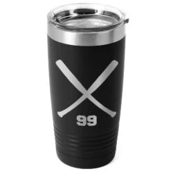 Softball 20 Oz. Double Insulated Tumbler - Personalized Crossed Bats