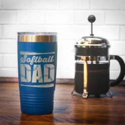 Softball 20 Oz. Double Insulated Tumbler - Dad -Sport Gift Store sb 03157 ROYAL COFFEE