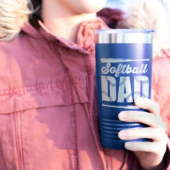 Softball 20 Oz. Double Insulated Tumbler - Dad -Sport Gift Store sb 03157 ROYAL MODEL