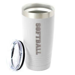 Softball 20 Oz. Double Insulated Tumbler - Softball -Sport Gift Store sb 03160 WHITE ALTMAIN