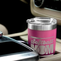 Softball 20 Oz. Double Insulated Tumbler - Mom -Sport Gift Store sb 03161 PINK CAR