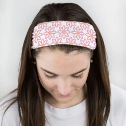 Softball Multifunctional Headwear - Softball Flower Pattern RokBAND -Sport Gift Store sb 03553 WHITE FEMALE1