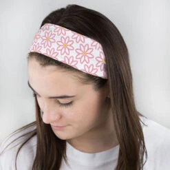 Softball Multifunctional Headwear - Softball Flower Pattern RokBAND -Sport Gift Store sb 03553 WHITE FEMALE2