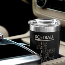 Softball 20 Oz. Double Insulated Tumbler - Softball Father Words -Sport Gift Store sb 03557 BLACK CAR