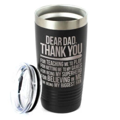Softball 20 Oz. Double Insulated Tumbler - Dear Dad -Sport Gift Store sb 03559 BLACK ALTMAIN